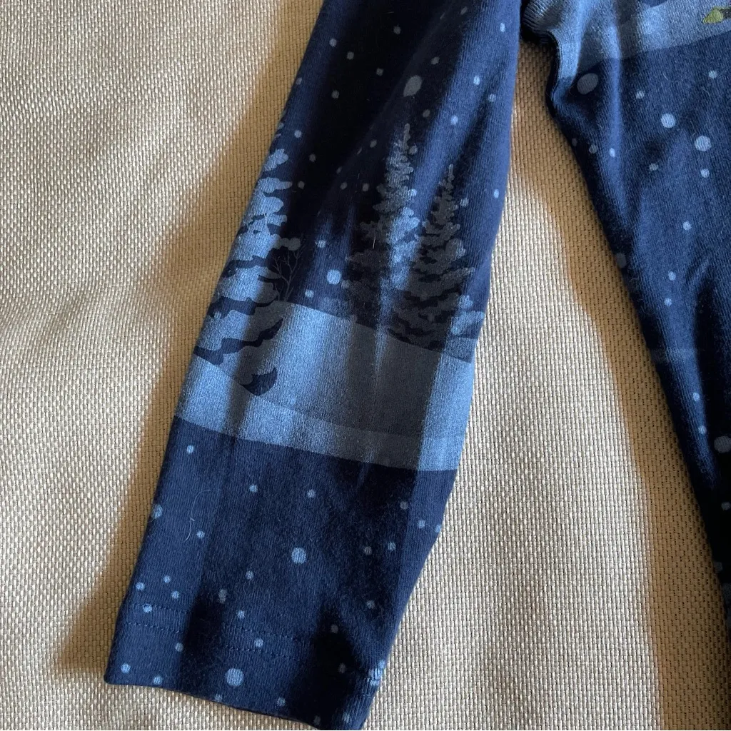 Morning Sun Christmas Cardinal Shirt Small Winter Holiday Snowflake Cotton Blue - Image 5