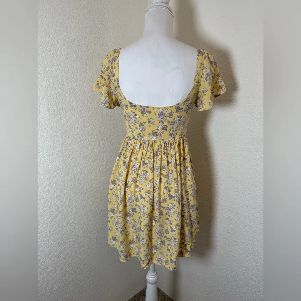 Auguste the Label Olsen Belle Floral Babydoll Mini Dress in Lemon Size 4‎ Yellow - Image 6