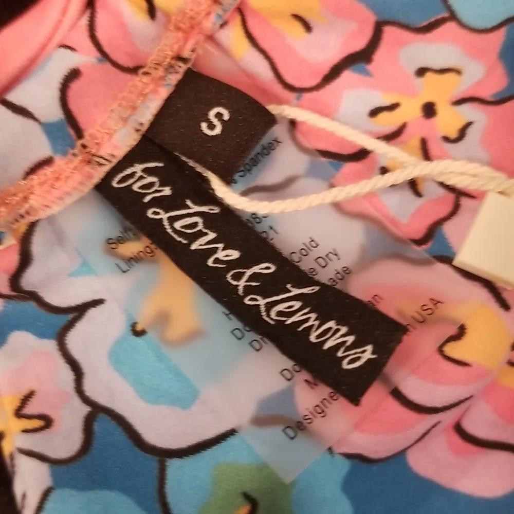 💕FOR LOVE AND LEMONS💕 Yasmin One-Piece Swimsuit ~ Blue Floral Print  Small NWT - Image 13