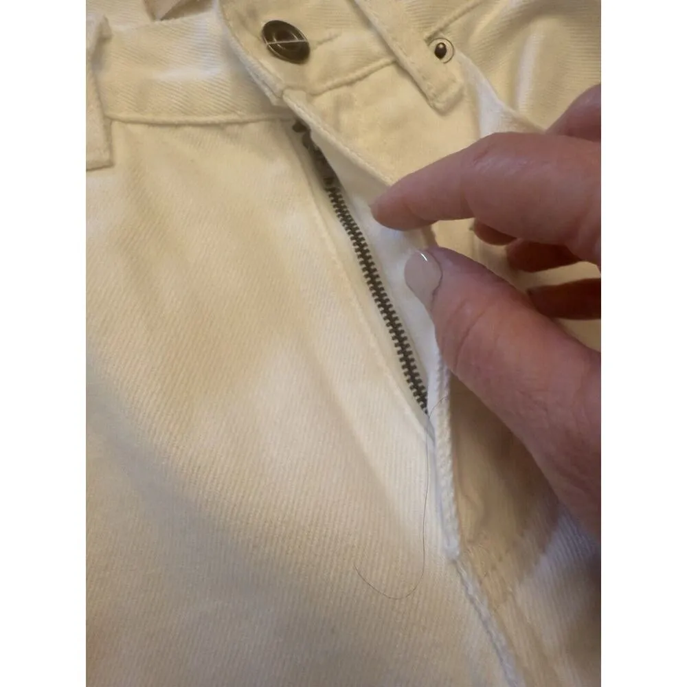 Chelsea & Violet Jeans High Rise Dad White Denim Distressed Size 28 - Image 3