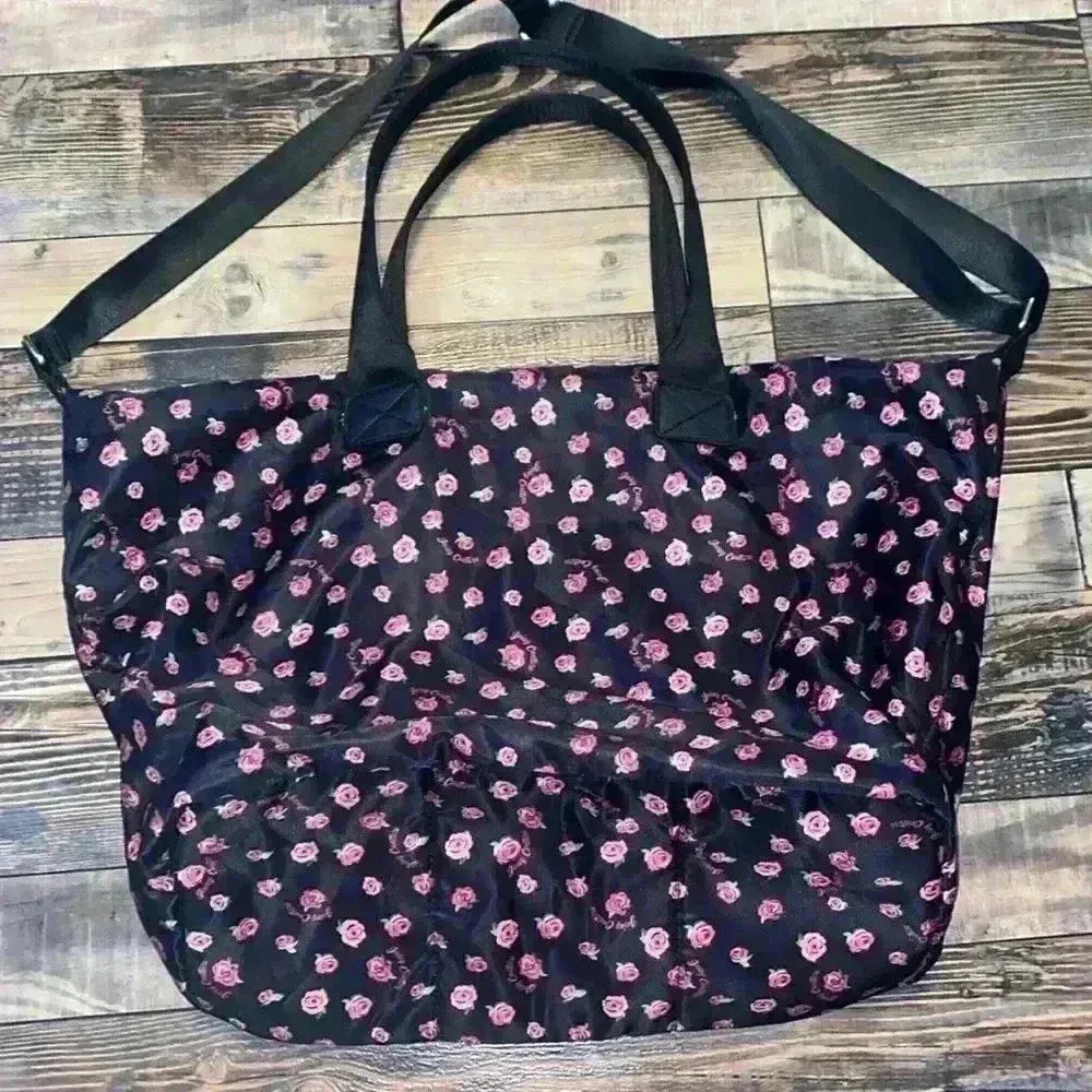 Juicy Couture Black with Pink Roses Bag - Image 3