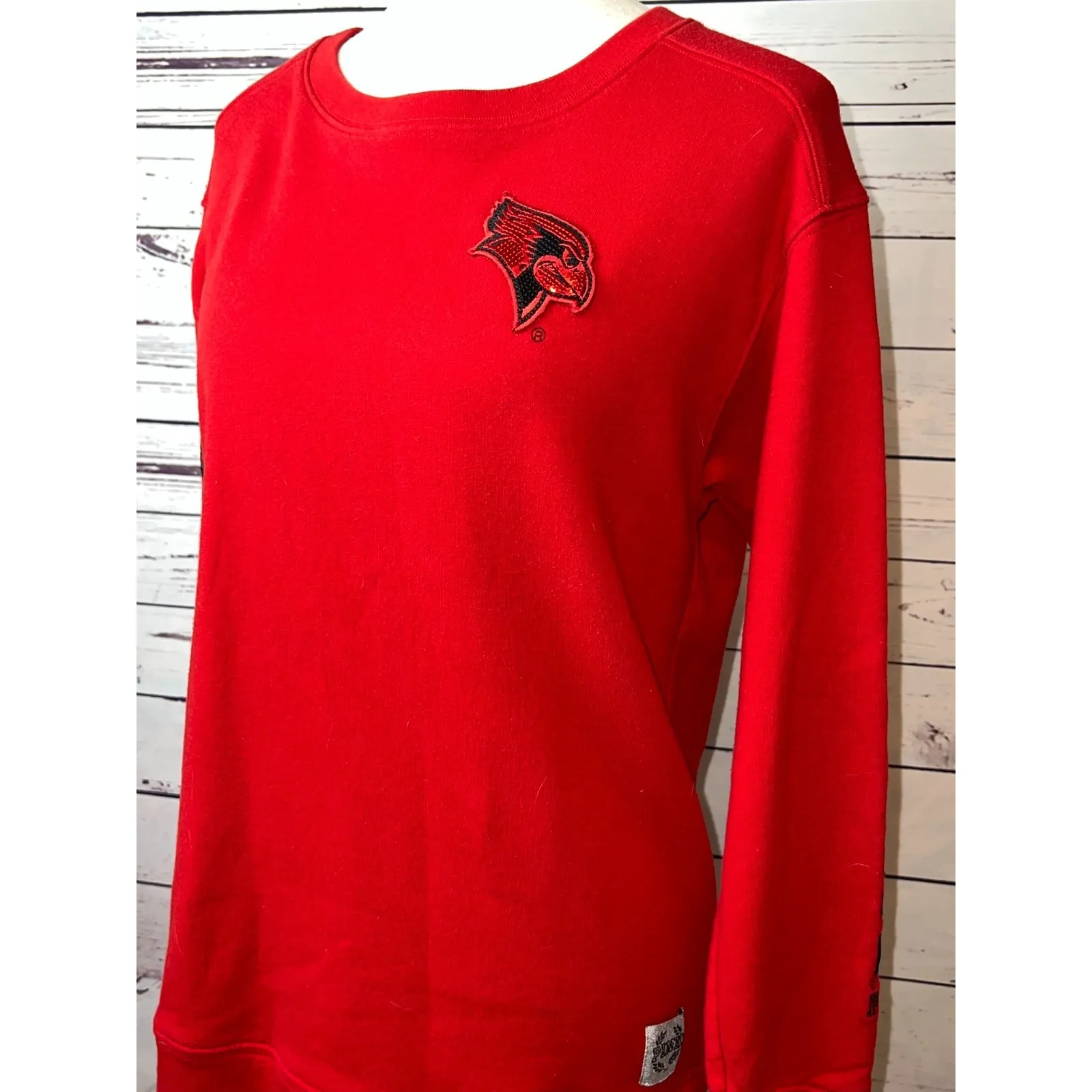 5th & Ocean Illinois State ISU Redbirds Small Victorias Secret Sweatshirt Sequin - Image 9