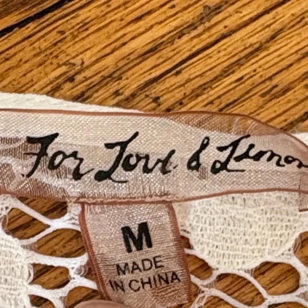 For Love & Lemons Cecilia Crop Crochet Lace Floral Embroidered Top Medium - Image 7