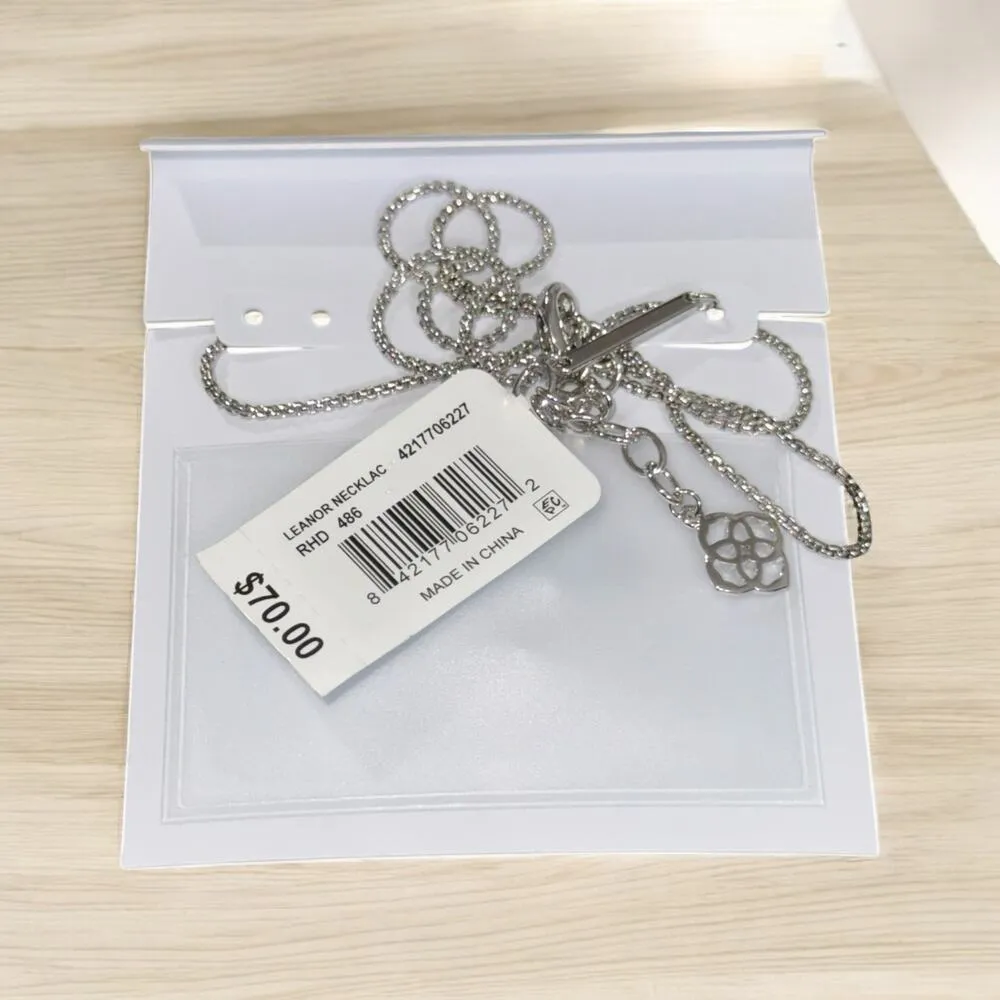 NWT! Kendra Scott Leanor Silver Short Pendant in Bronze Veined Turquoise - Image 7