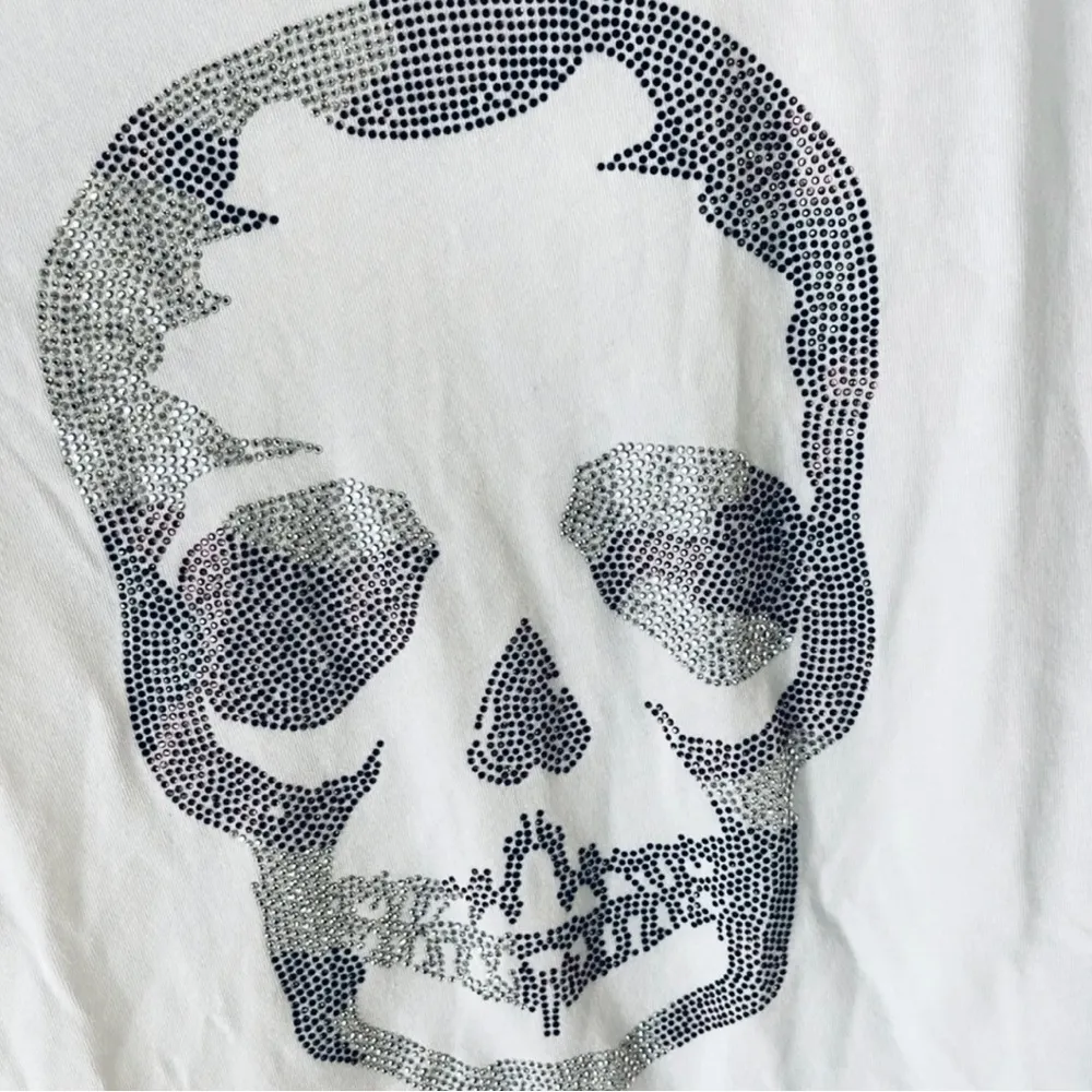 Zadig and Voltaire Tunisien Embellished white skull long sleeve tee - Image 4