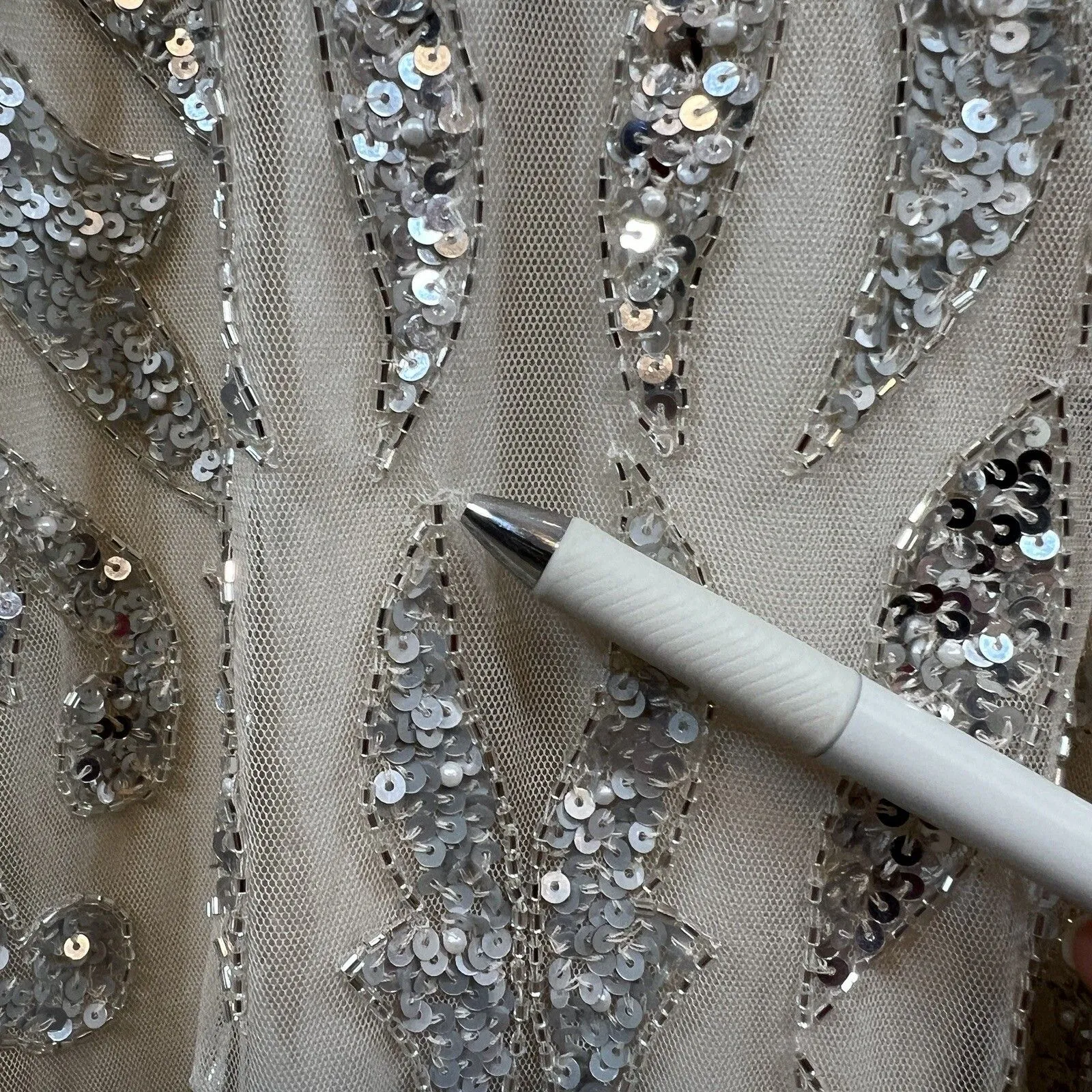 Mac Duggal Gown Size 4 Embellished Illusion Cap Sleeve Wedding Prom Gala Formal - Image 8