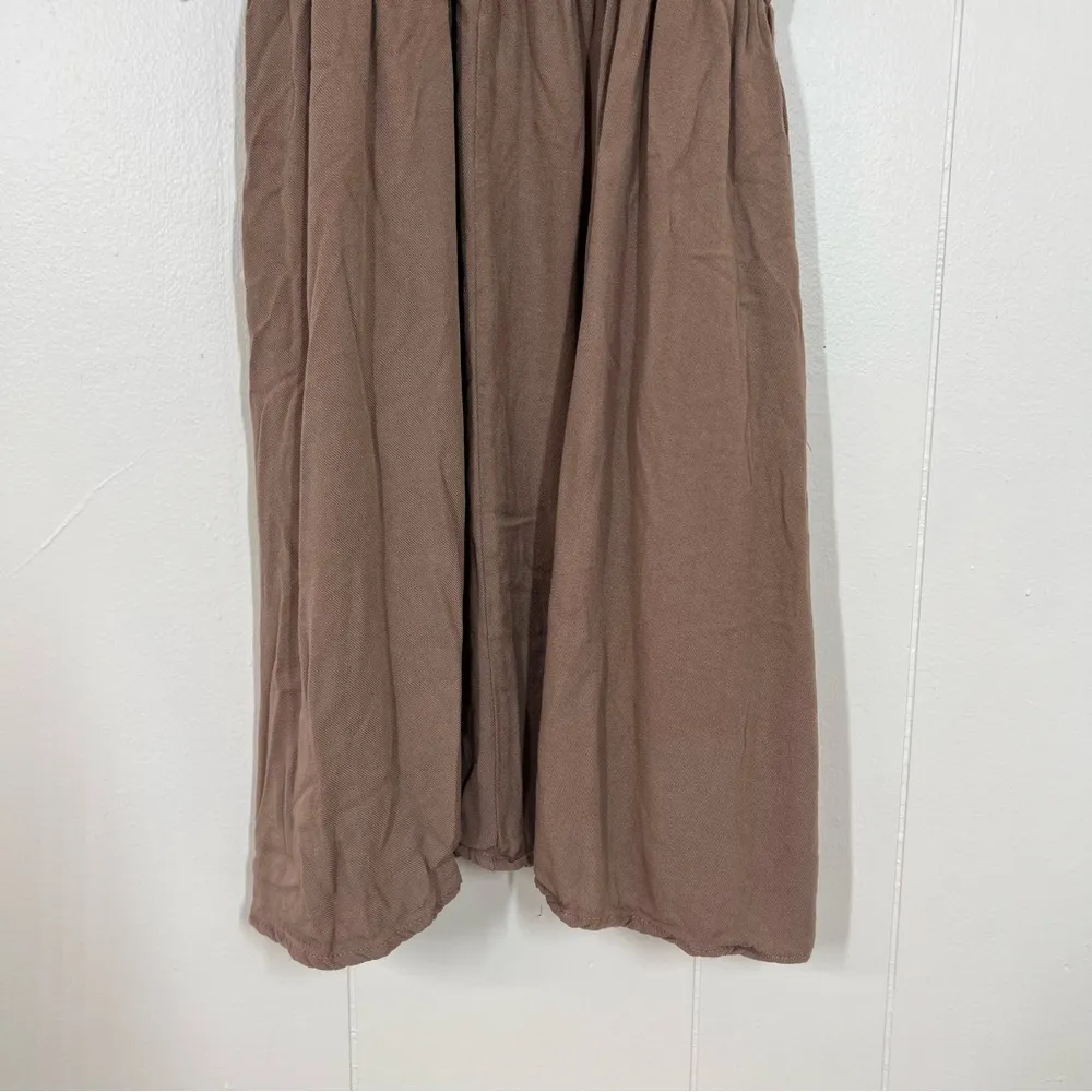 Camellia Brown Puff Sleeve Smocked Mini Dress - Image 9