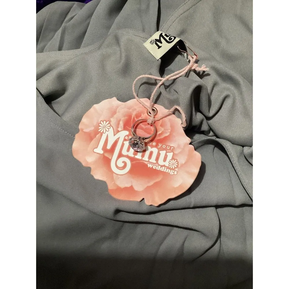 NEW Show Me Your Mumu Kendall Maxi Dress Soft Charcoal Crisp Womens Small - Image 10