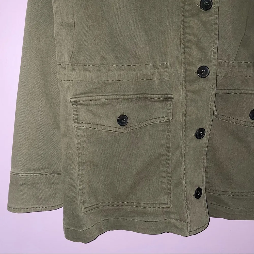 Lucky Brand M Cargo Utility Coat Green Hooded Jacket - Image 3