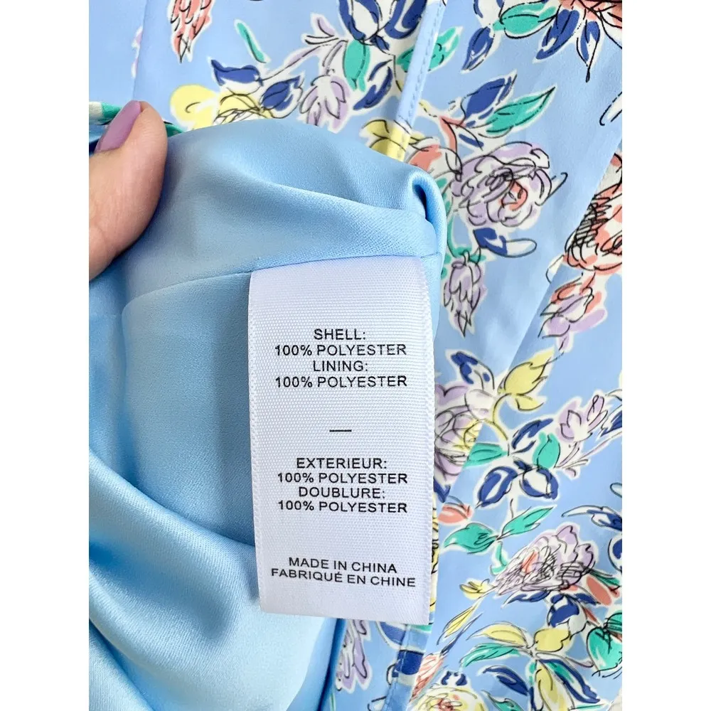 $208 NWOT Likely Puff Sleeve Floral Print Lana Mini Dress Periwinkle Blue Size 6 - Image 10