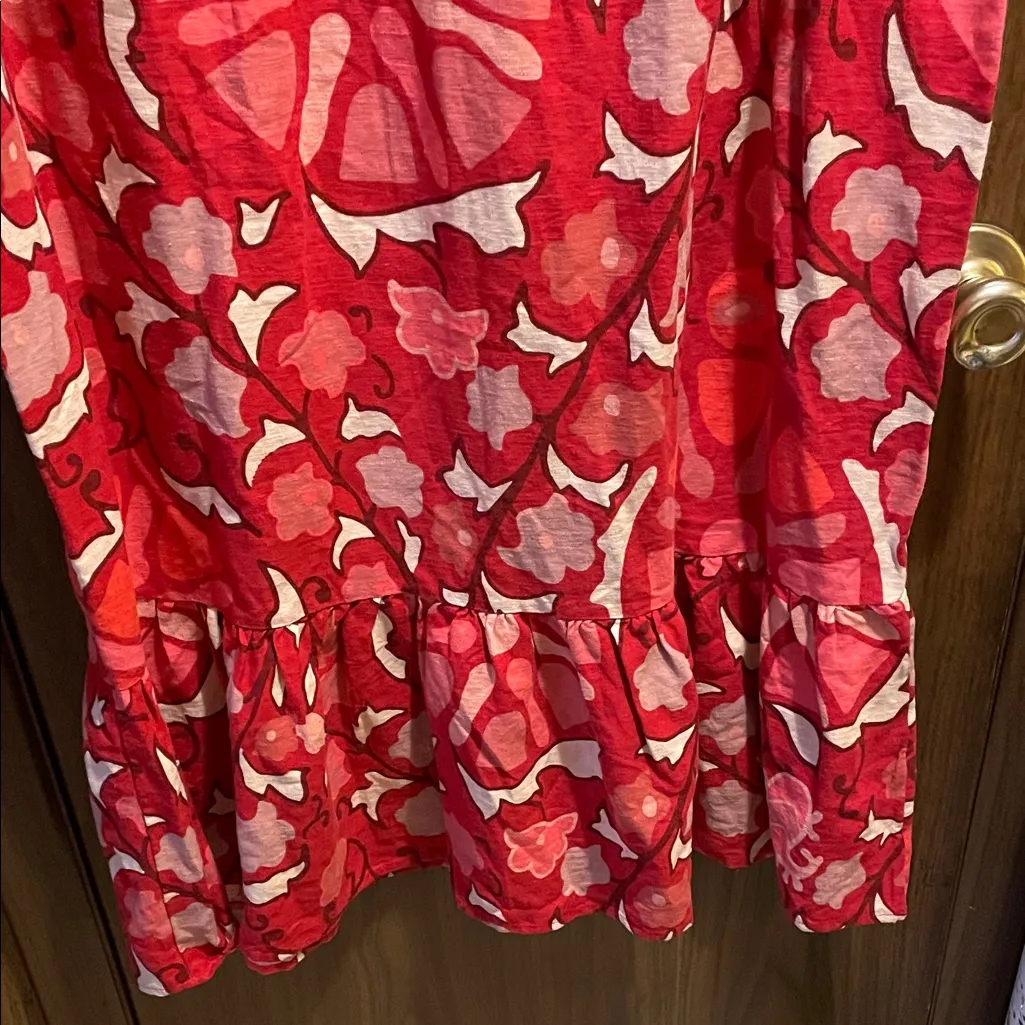 RHODE Red and Pink Floral Midi Dress Size 18 - Image 4