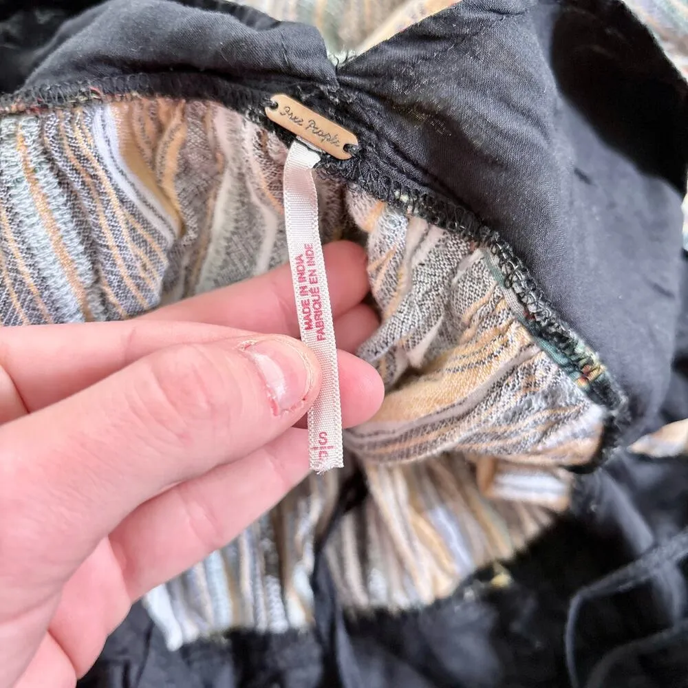 Free People Under the Sun Tunic Top Mini Dress Size Small Floral Striped - Image 14