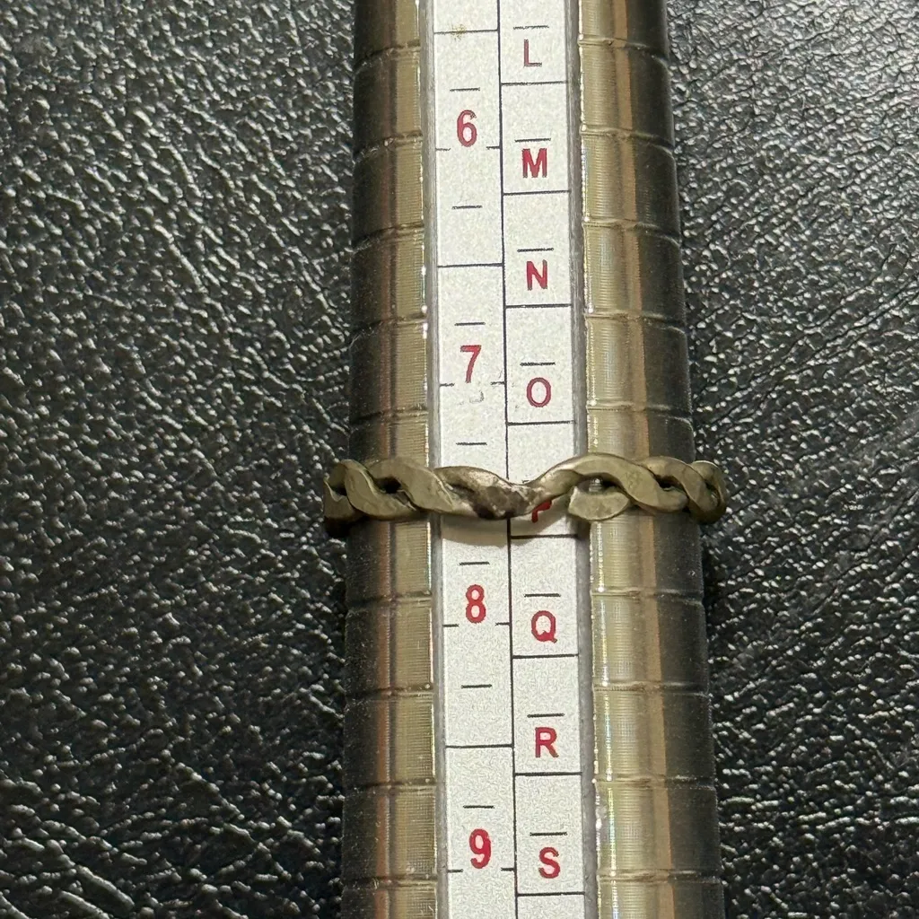 Handmade Handcrafted Braided Twisted Metal Ring Size 7.5 Silver - Image 6