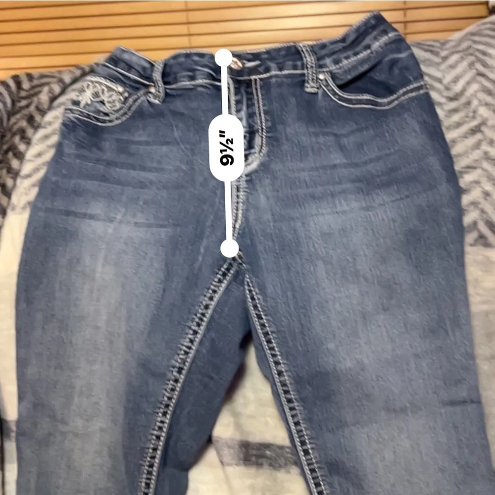 ND Weekend Miss Me Womens 12 Capri Jeans Embroidered Pockets Stretch Denim - Image 9