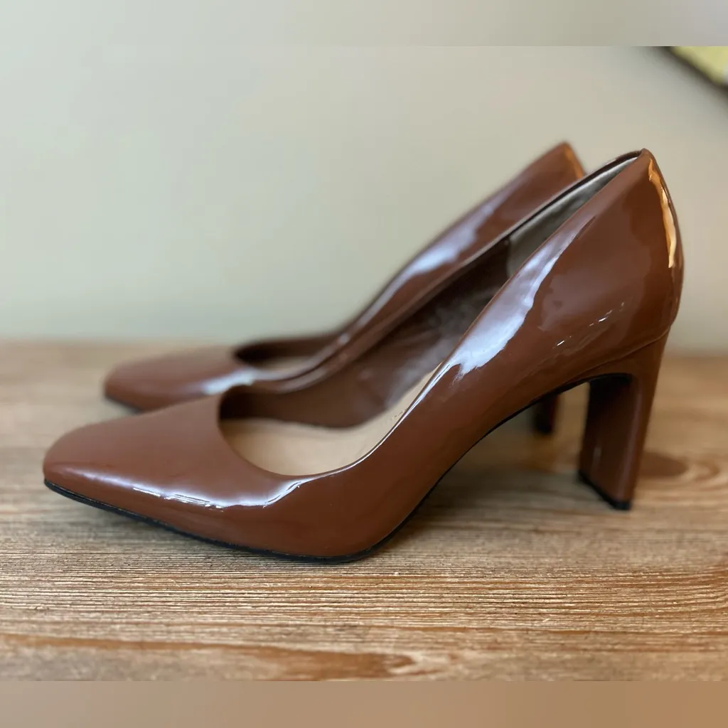 Alfani Step N' Flex Tarah Square Toe Vegan Patent Leather Pumps Heels Sz 7.5 - Image 3