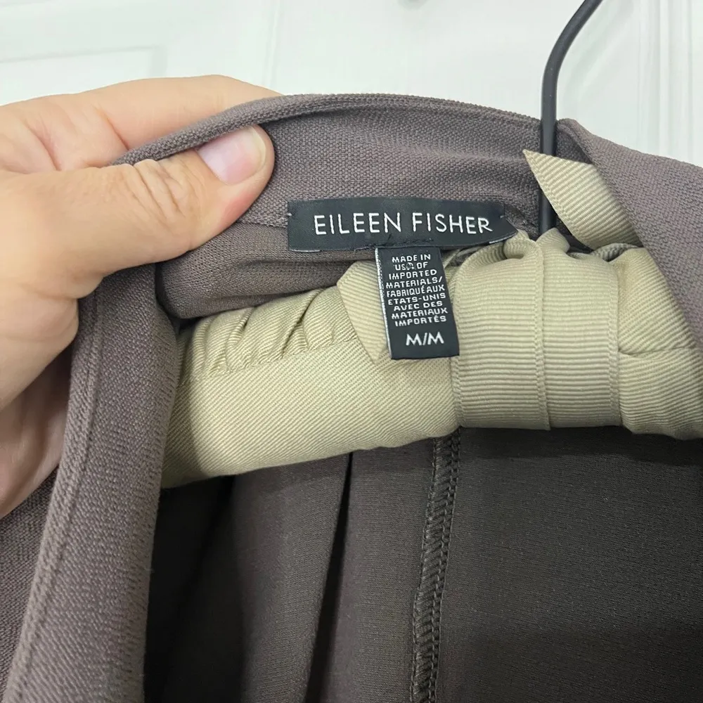 EILEEN FISHER Streetch Crepe Mandarin Collar Jacket Cobblestone Sz M - Image 8