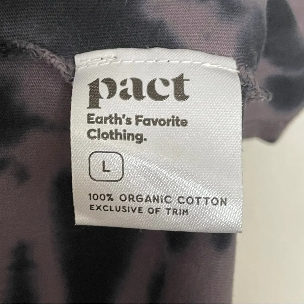 Pact Top Long Sleeve Abstract Acid Wash Bleach Dyed Organic Cotton Black Purple - Image 10