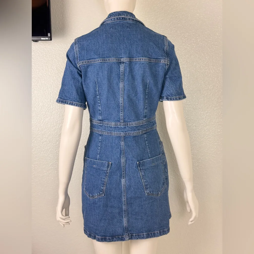 ZARA MINI DENIM SHORT SLEEVE DRESS Size Medium 

$ - Image 9