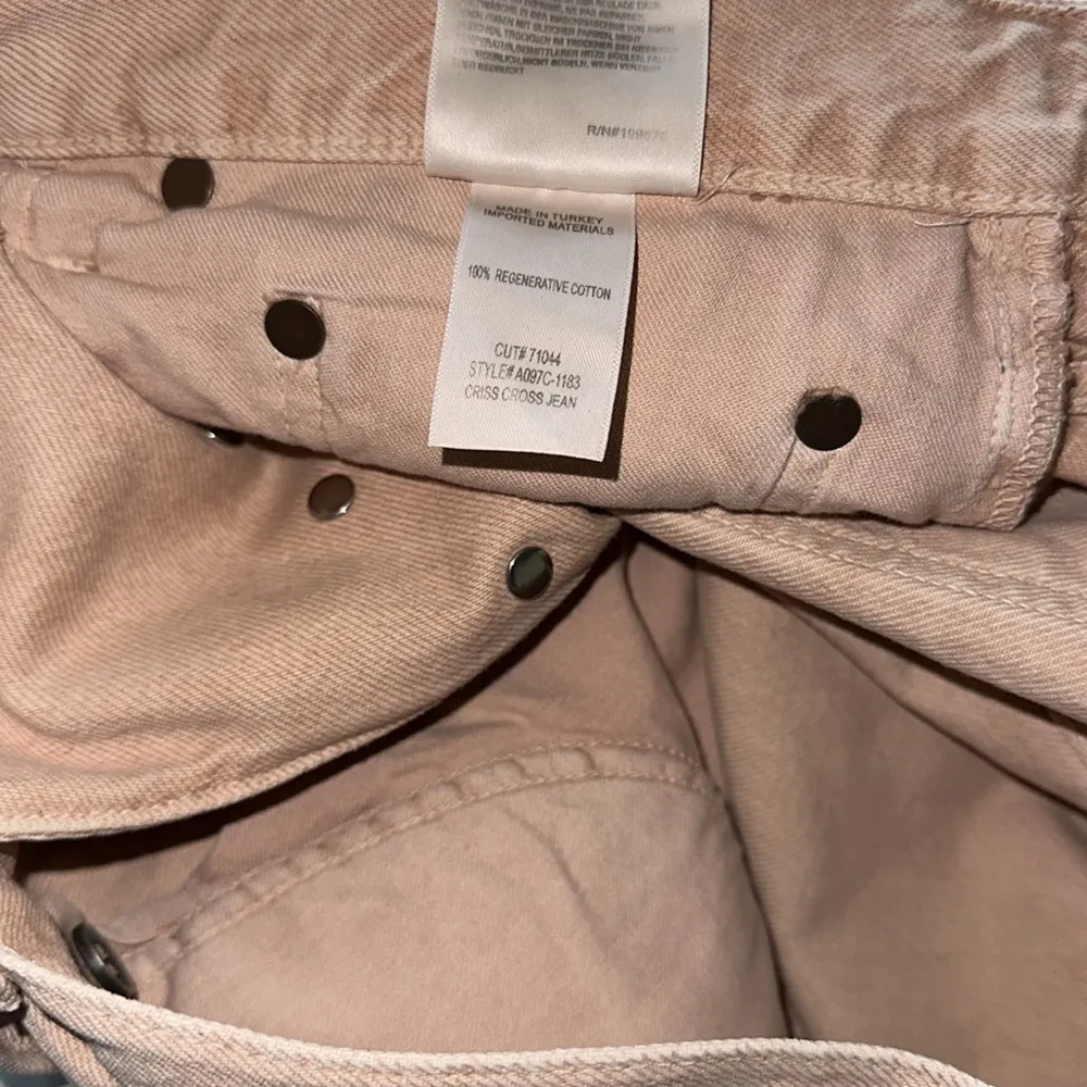 NWOT AGOLDE X FREE PEOPLE Pink Salt Criss-Cross Upsized Jeans - Image 10