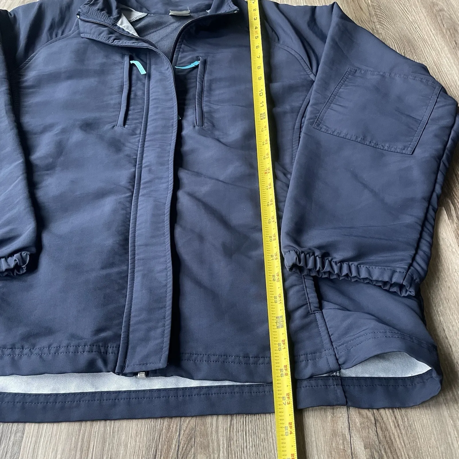 Vintage 90's Nike Large 12-14 Navy Blue Full Zip Lightweight Windbreaker Jacket - Image 3