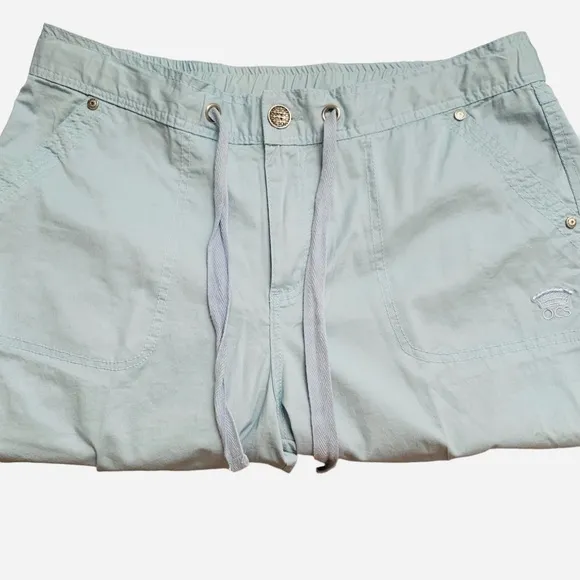 Oleg Cassini Sport‎ Women Capri Pants Size M Light Blue High Rise 33x21 Outdoors - Image 5