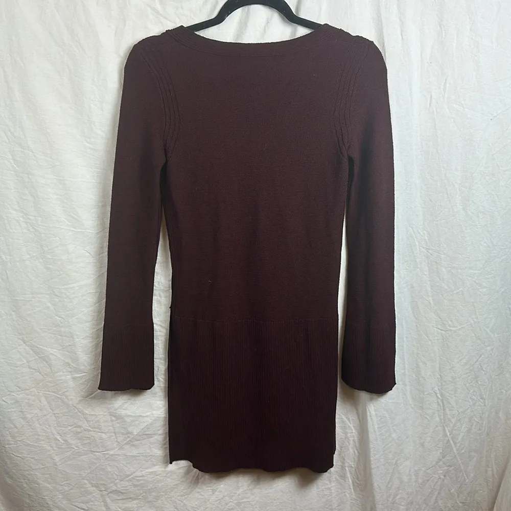 Free People Criss Cross Tunic Sweater In Burgundy Size Small - Image 9