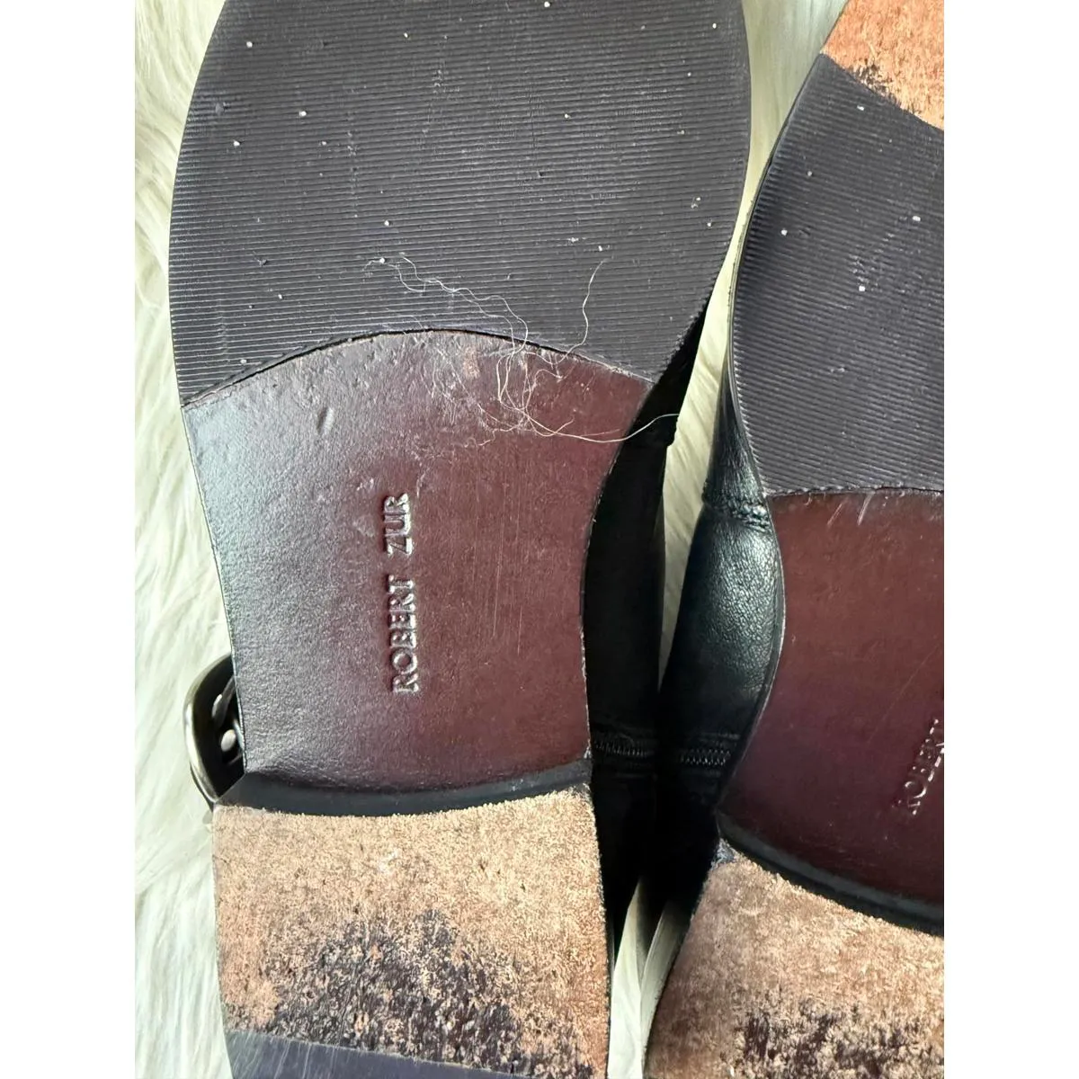 Robert Zur size 7 Black Leather Women's Ankle Boots with Buckle Detail - Image 6