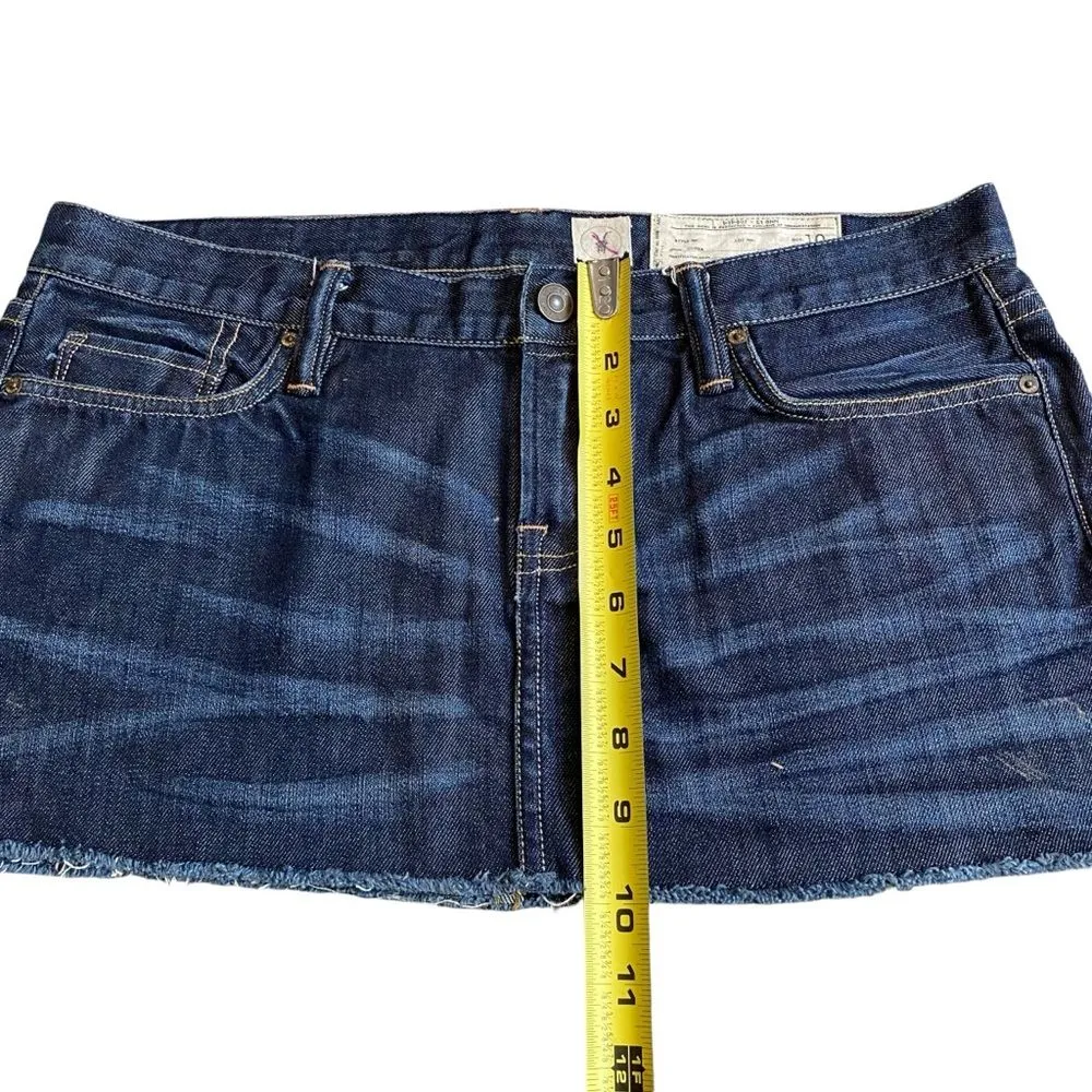 All Saints Spitalfields 10 Micro‎ Mini Denim Jean Skirt Frayed Short Y2K - Image 8