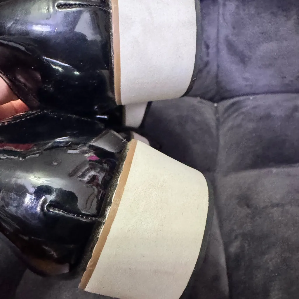 Apt 9 Black Platform Lace Up Faux Patent Leather Shoes 8.5 - Image 5