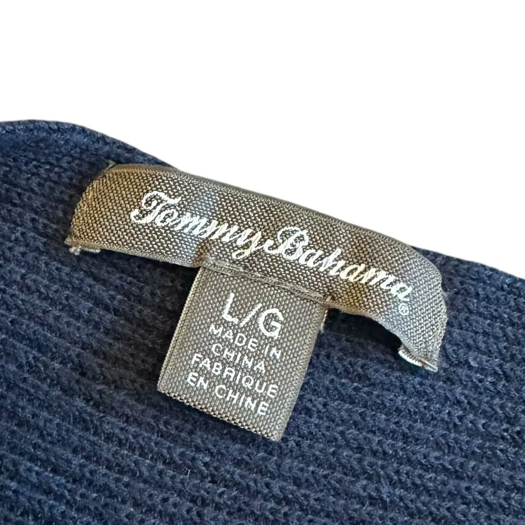 Tommy Bahama Pickford Navy Blue Pullover Sweater Ribbed Boat Neck Size Large - Image 8