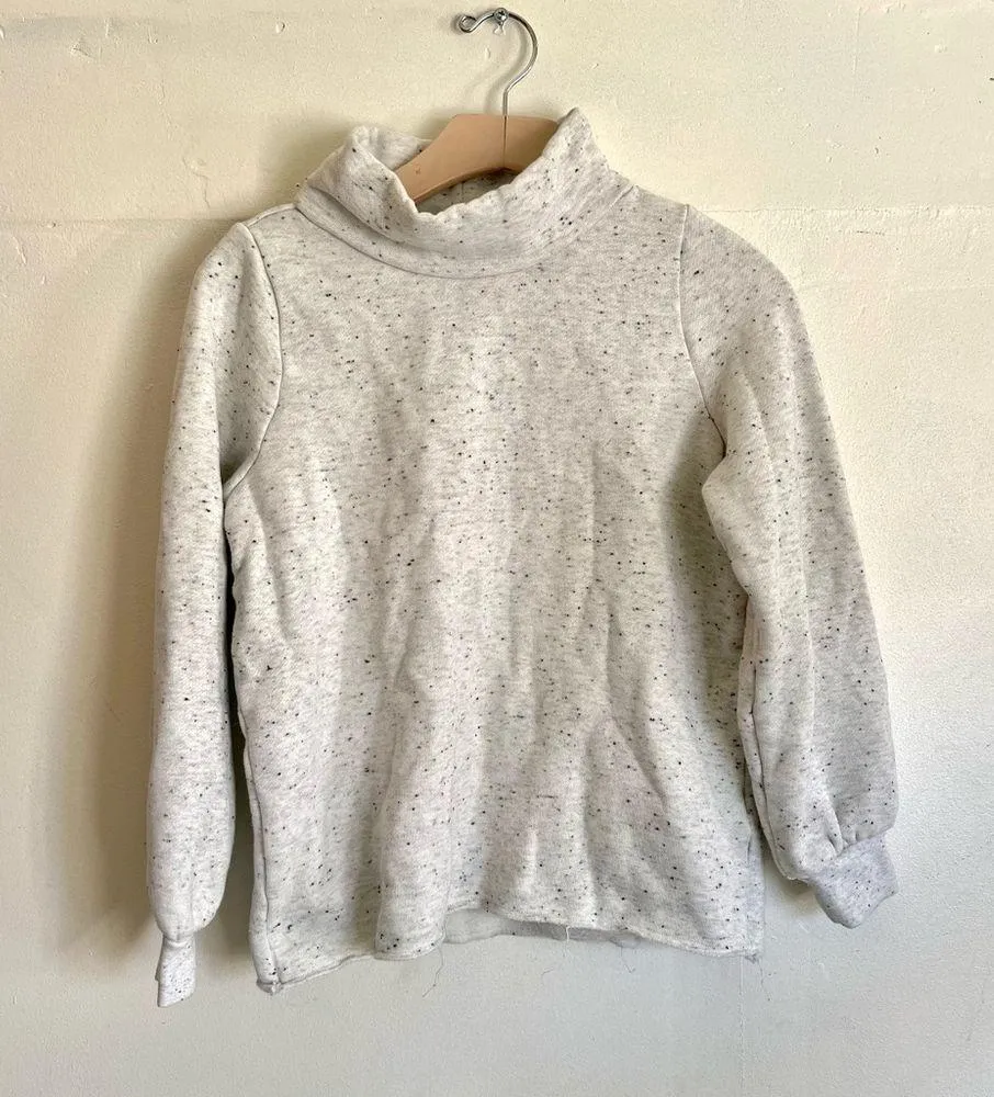 Madewell MWL Sweatshirt Turtleneck Cozy Fleece Pullover Grey - Image 3