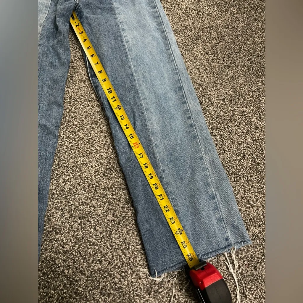 Blank NYC The Baxer blue Fray Hem Barrel Leg Jeans with back pockets removed 25 - Image 9