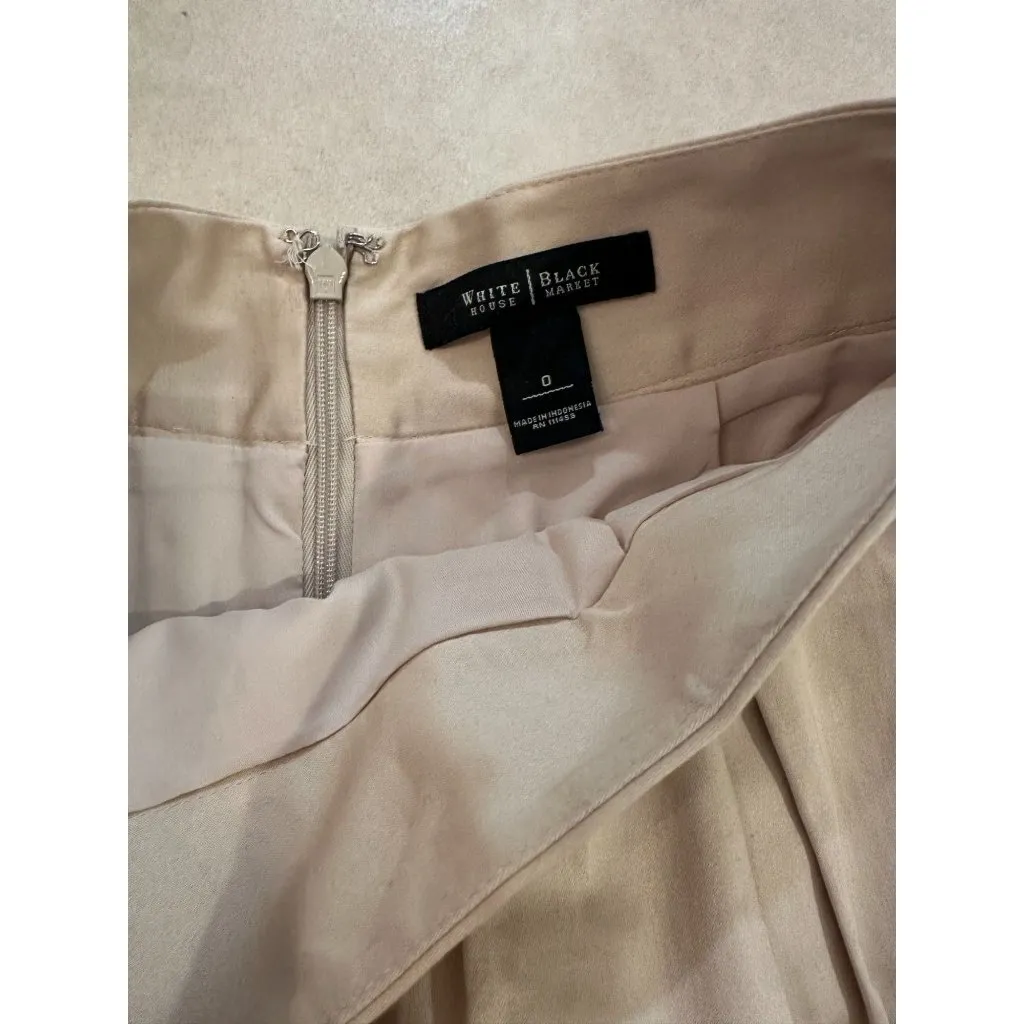 WHITE HOUSE BLACK MARKET WHBM Tan Black A Line Skirt Size 0 - Image 2