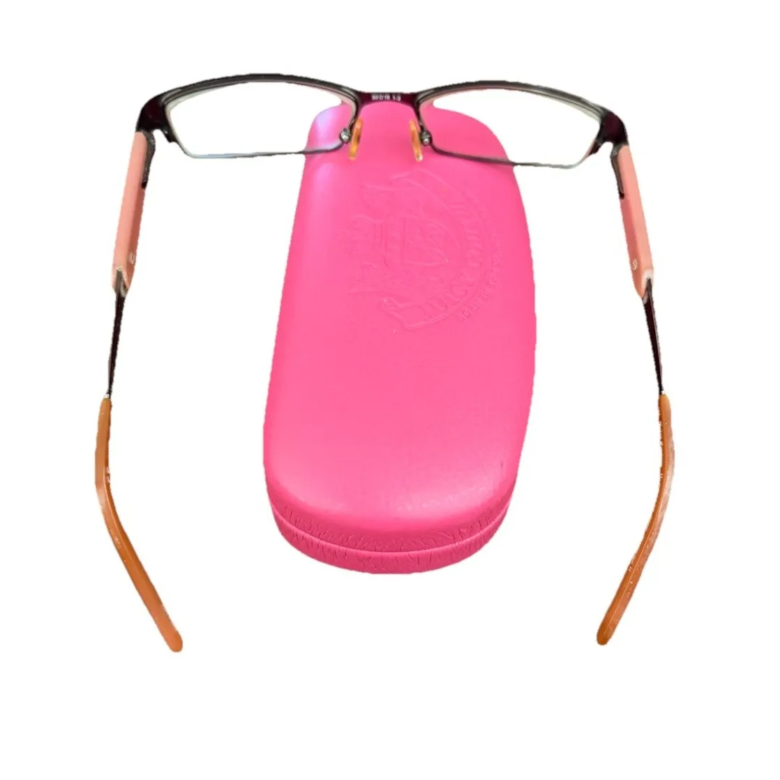 Juicy Couture Eyeglasses JU100 0JFL  135 Pink And Brown Rectangle, Women's - Image 4