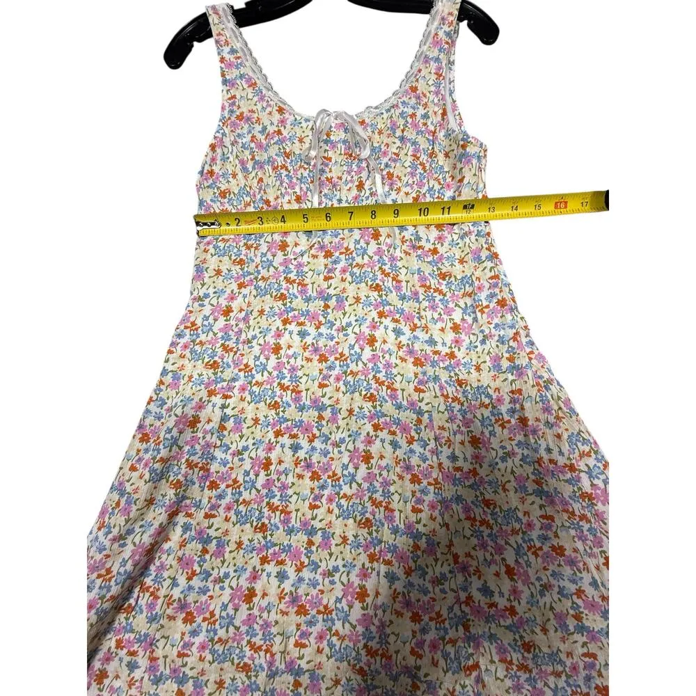 L.A. Hearts Floral Lace-Trim Mini Dress White Multi XS - Image 4