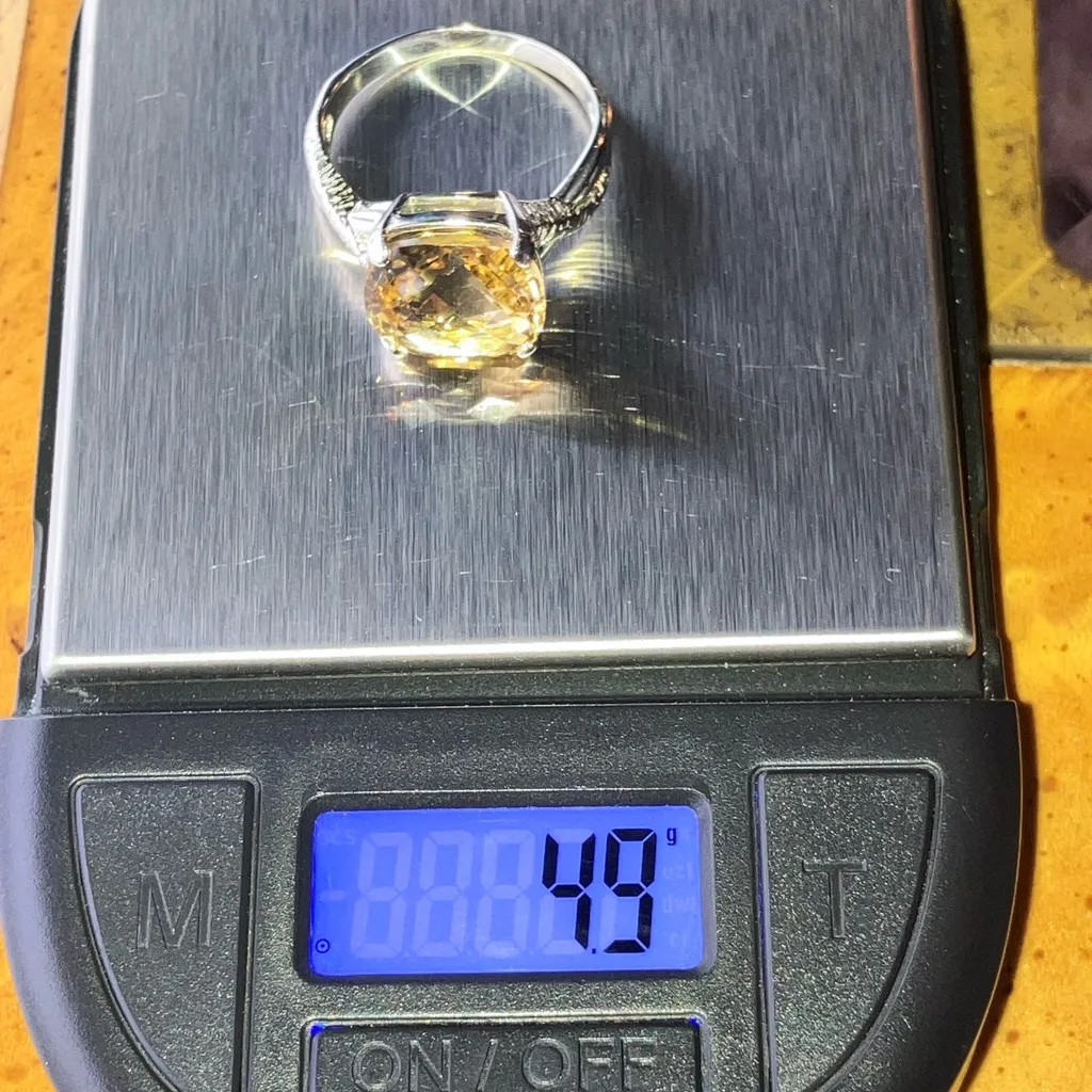 Brazilian Citrine Sterling Silver Ring Size 9 - Image 9