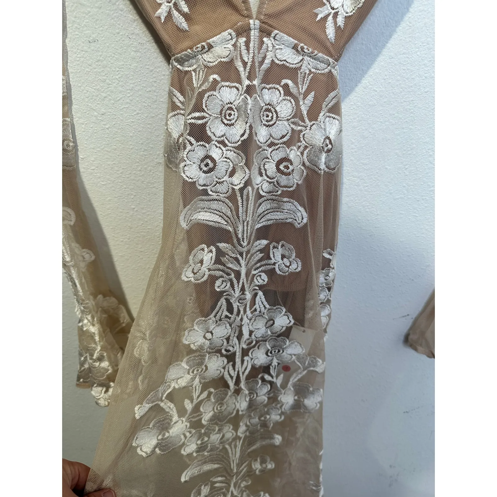 FOR LOVE AND LEMONS Free People White Nude Temecula Cut Out Boho Maxi Dress XXS - Image 8