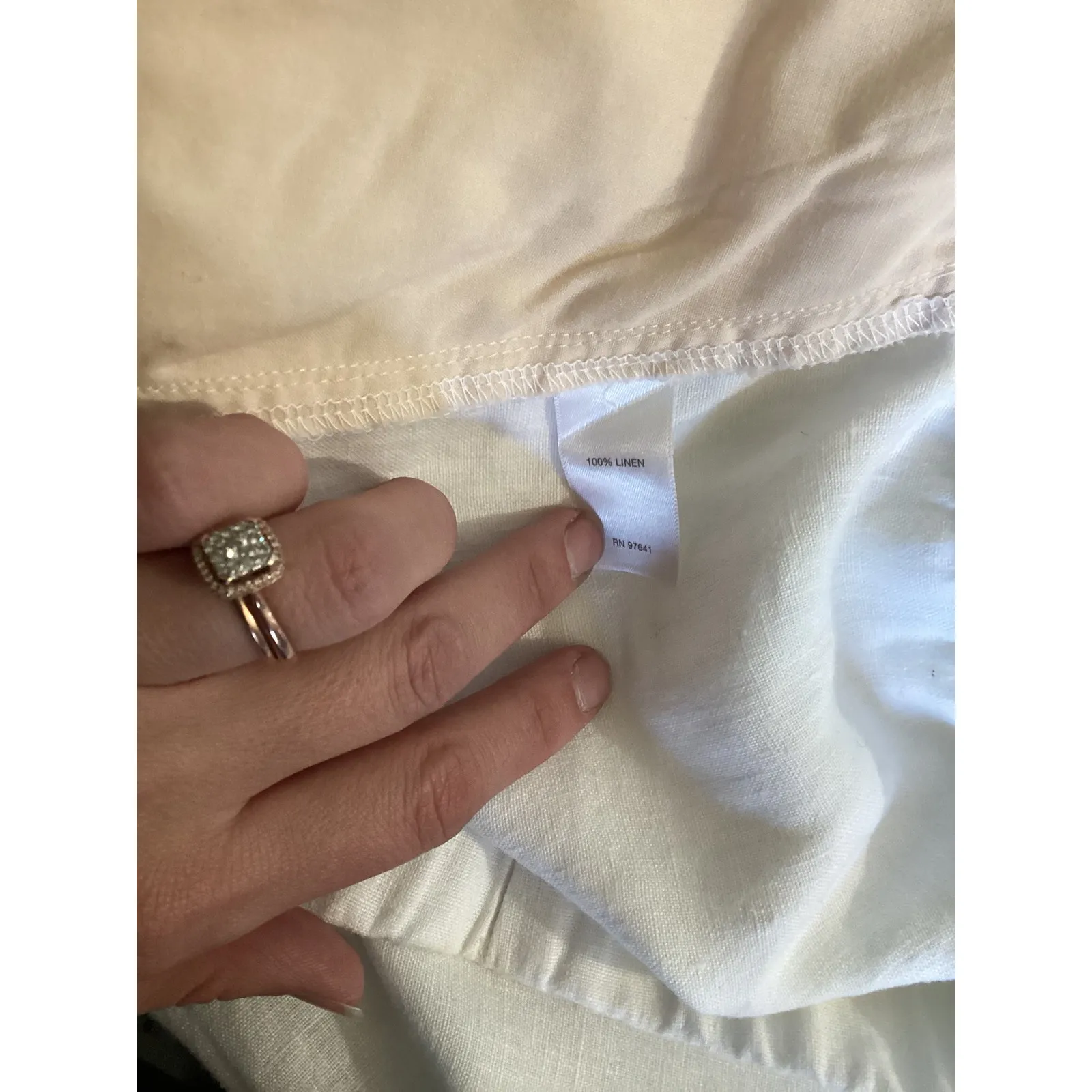 J.Jill Love Linen Cropped Wide Leg Pants Size L White Elastic Waist - Image 6