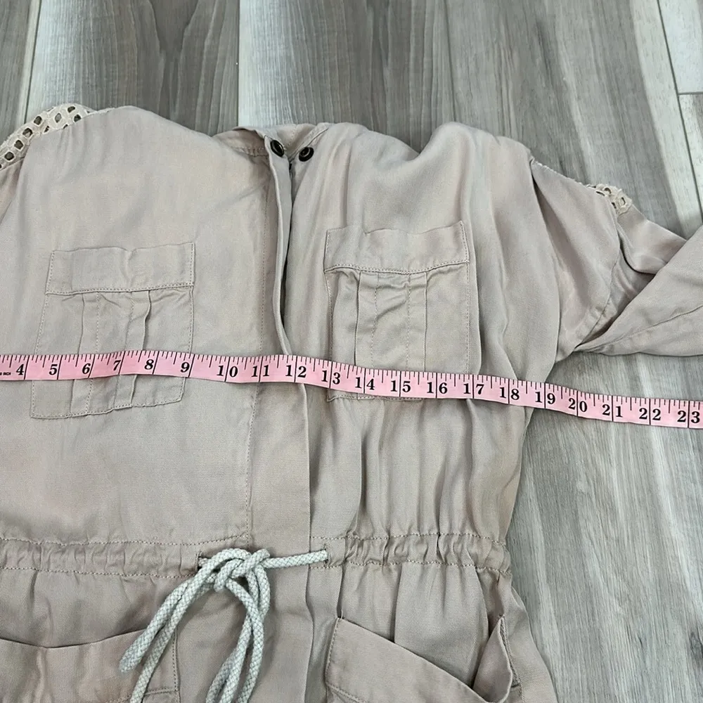 Heartloom beige utility zip front hooded lightweight jacket size XS - Image 8