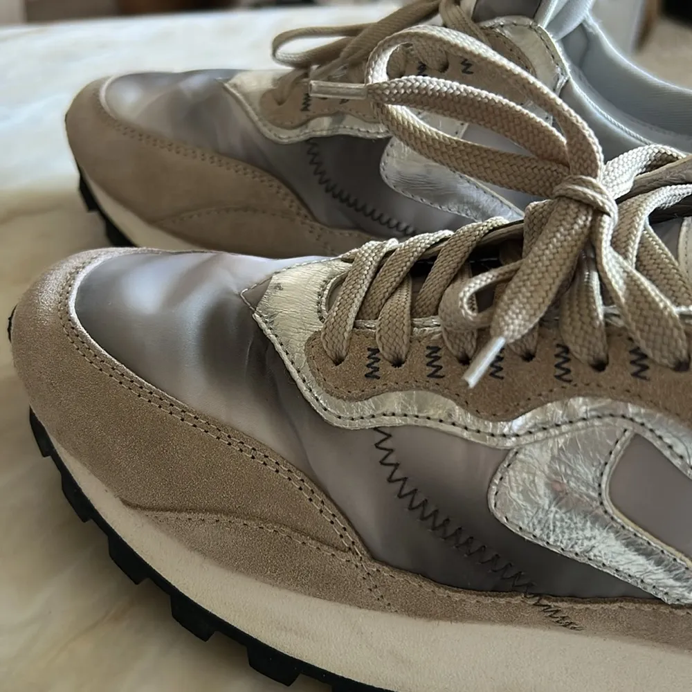 Voile Blanche QWARK HYPE WOMAN Leather and Fabric Sneakers in Grey-Beige Size 39 - Image 12