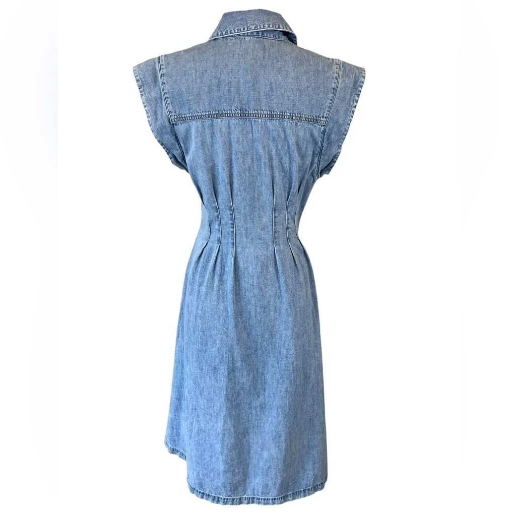 Veronica Beard Ruben Denim A-Line Midi Dress in Pebble Stone - Image 16
