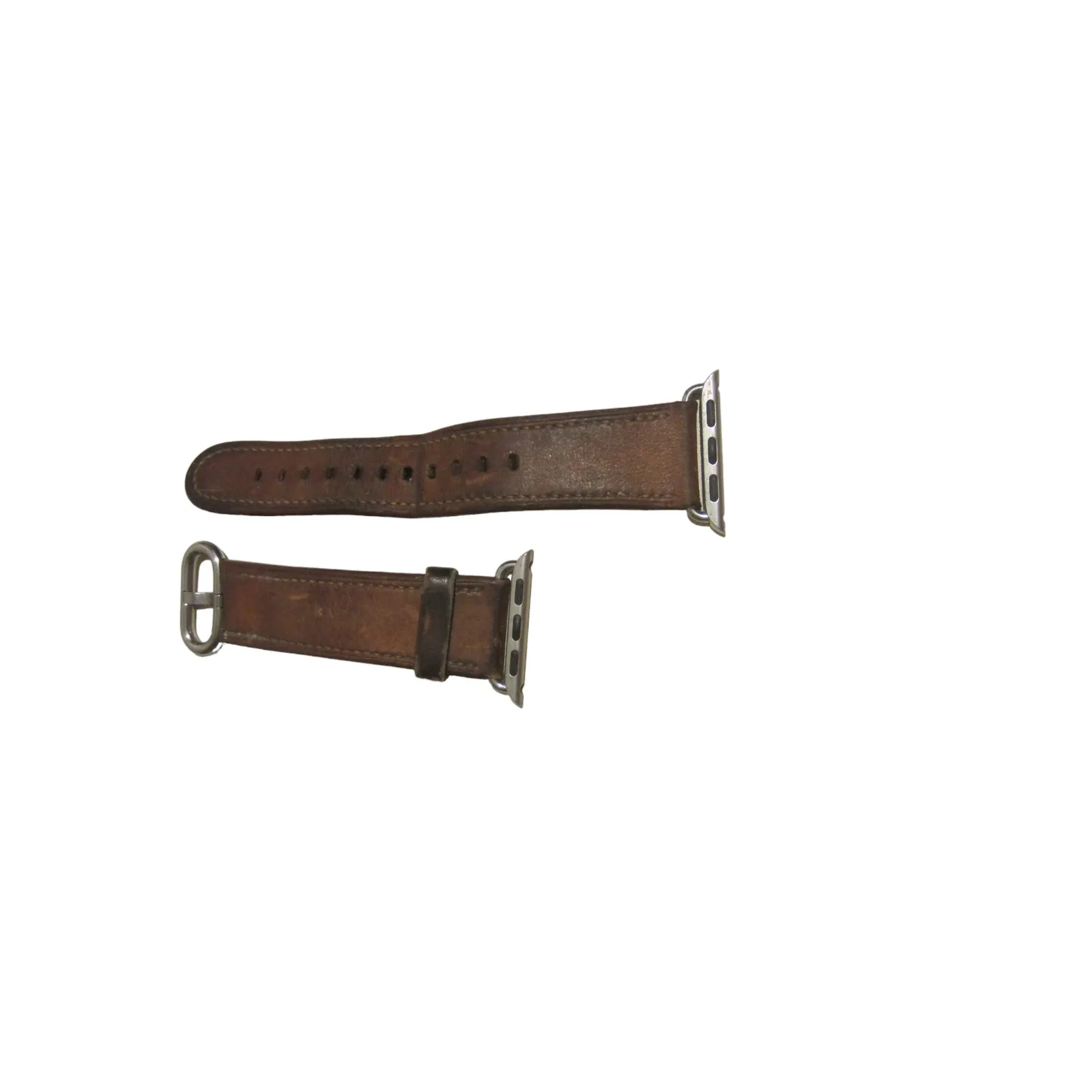Vintage Brown Leather Apple Watch Band 40/38mm Rustic Classic Strap - Image 3