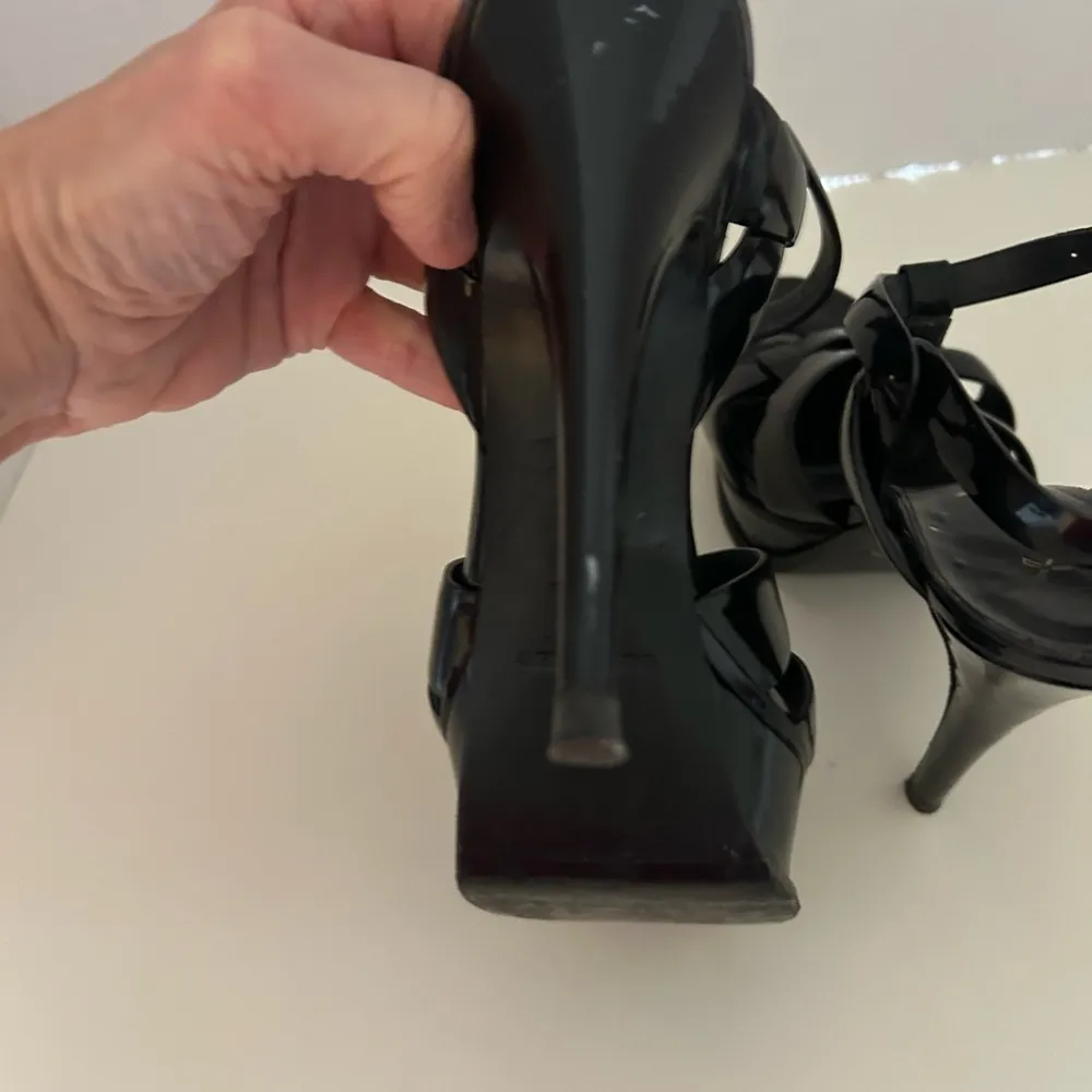 YSL platform heels in black, size 7 - Image 5