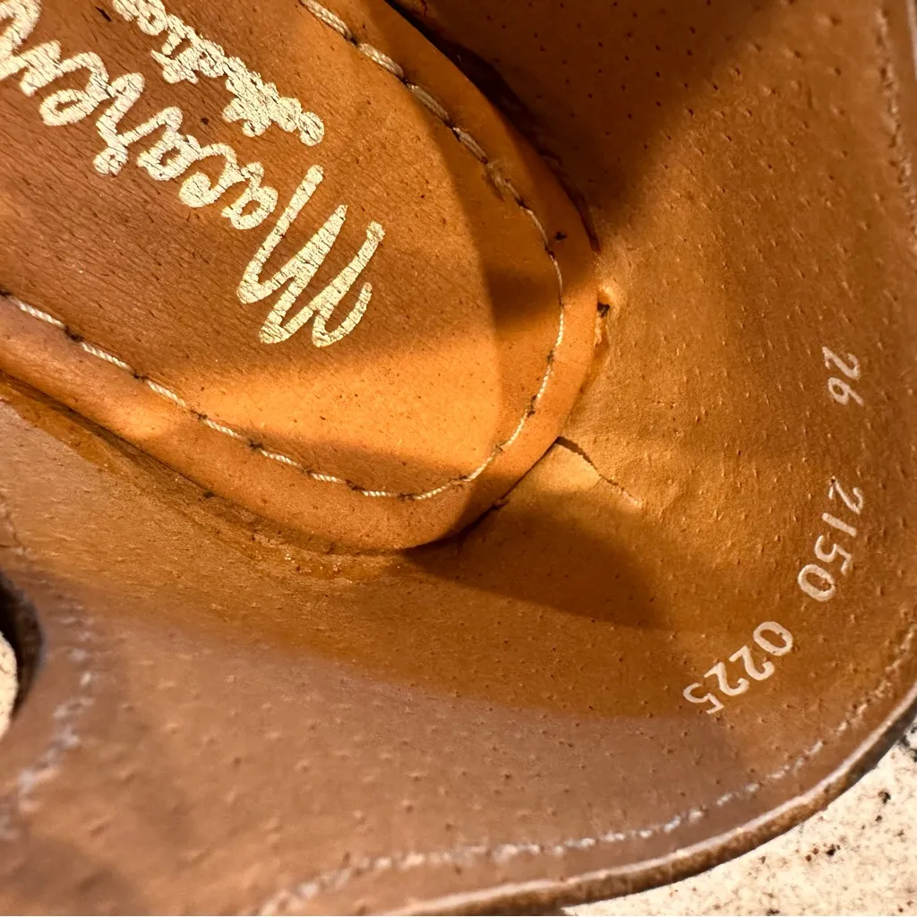 Macarena Authentic Woven Leather Huarache Flats Ankle Strap Black Tan Size 9 - Image 7