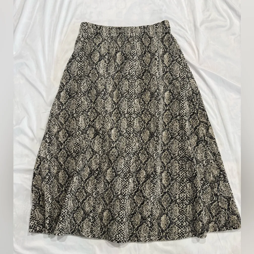 Zara Baddie Knit Snake Print Soft Sweater A-Line Skirt Small - Image 2