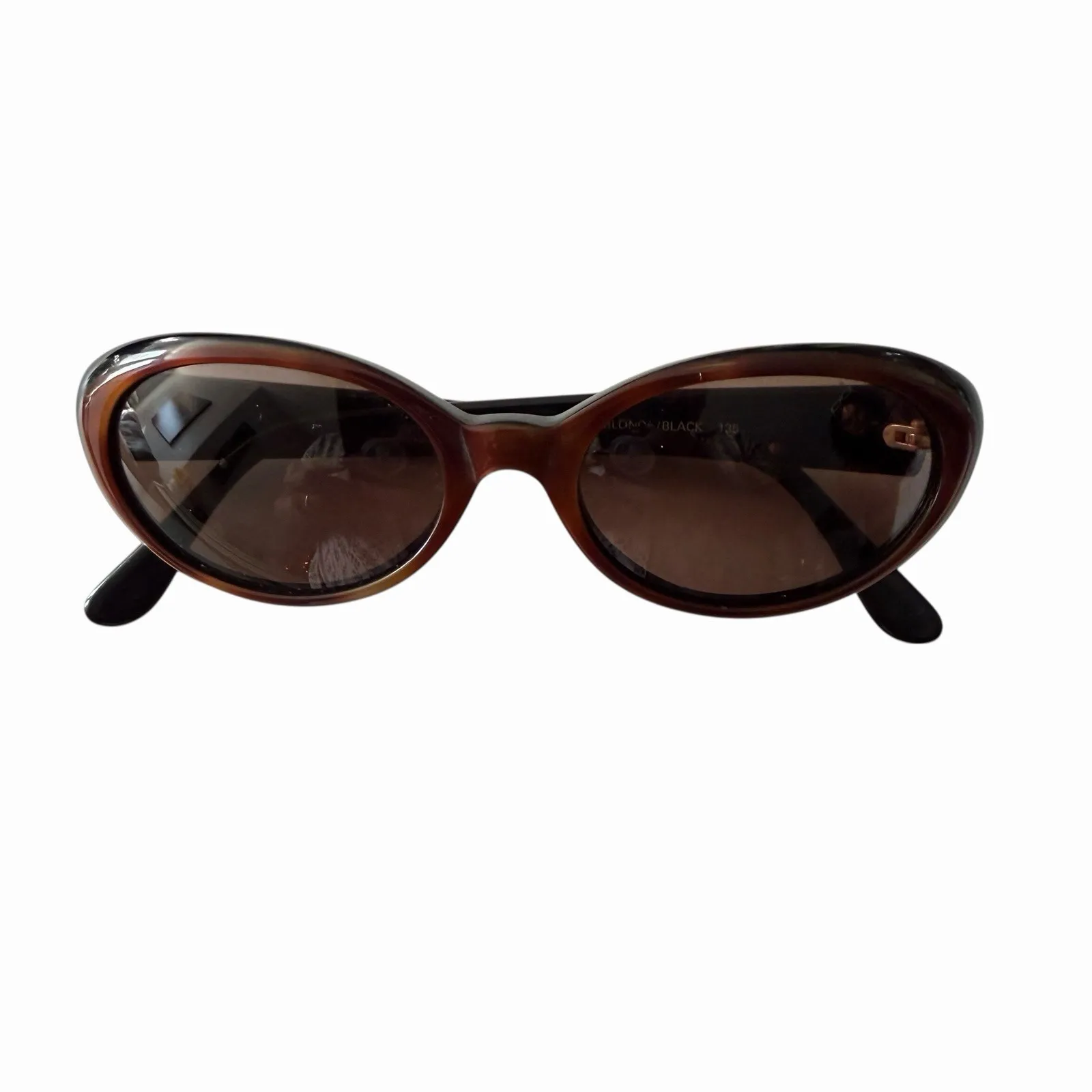 Vintage Y2K Fendi Oval Sunglasses Blonde Black FF Logo Made in Italy Old Money - Image 11