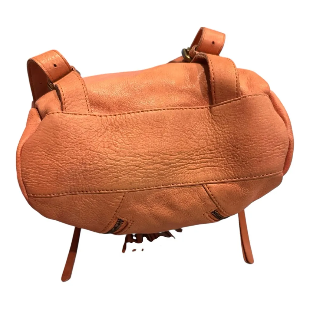 Orange Woven Leather Backpack - Image 4