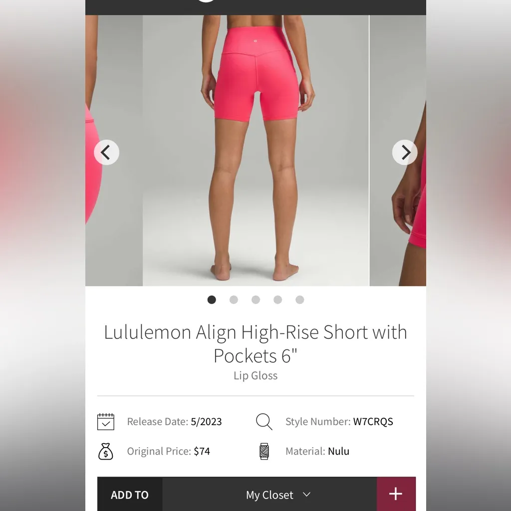 Lululemon Align High-Rise Short with Pockets 6"
Lip Gloss
Size 6 - Image 6