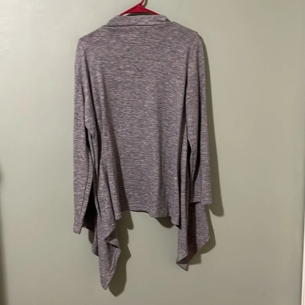 CUPSHE Crossover button wrap Cowl Neck Sweater‎ Cardigan grey size medium - Image 2