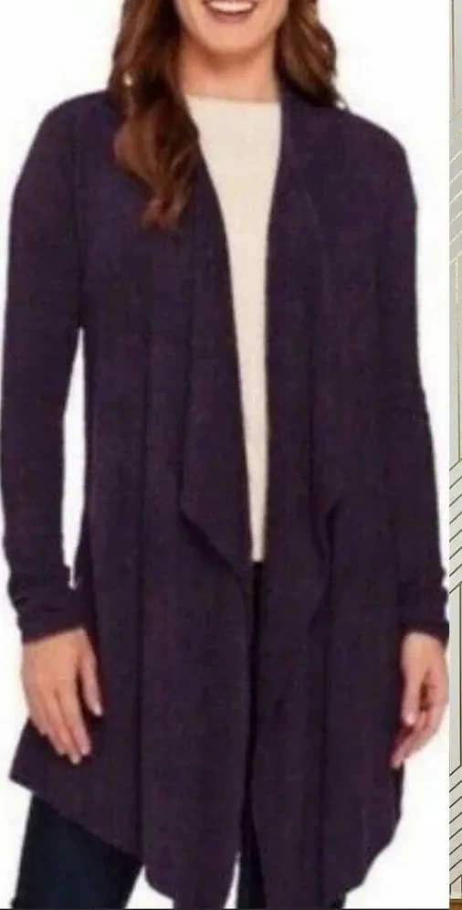 Barefoot Dreams CozyChic Lite Calypso Wrap Cardigan in Purple Size US S/M - Image 1